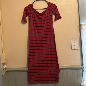 Large striped maxi dress